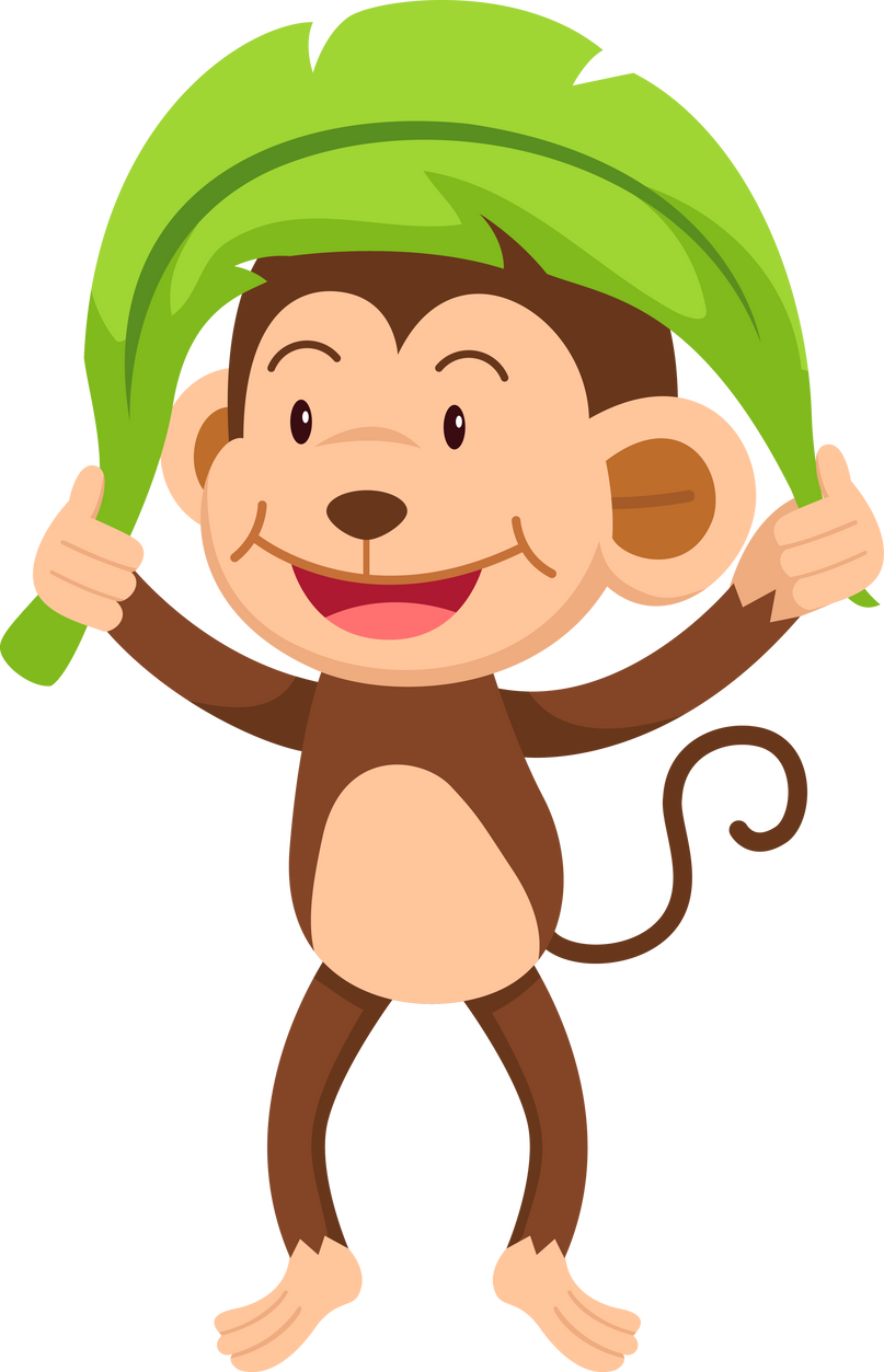 Illustration of colorful cartoon monkey